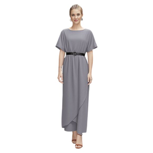 Roolee Dresses & Skirts - Roolee Taylor Jane Wrap Gray Wrap Minimalist Maxi Dress Size L
